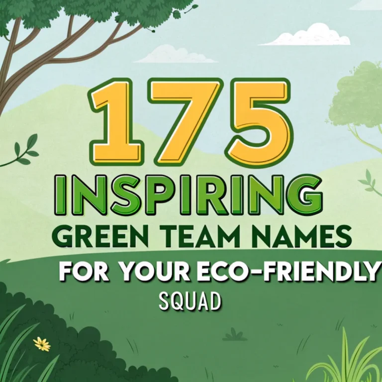 175 Inspiring Green Team Names for Your Eco-Friendly Squad