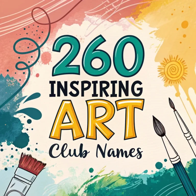 260 Inspiring Art Club Names to Ignite Your Creative Passion