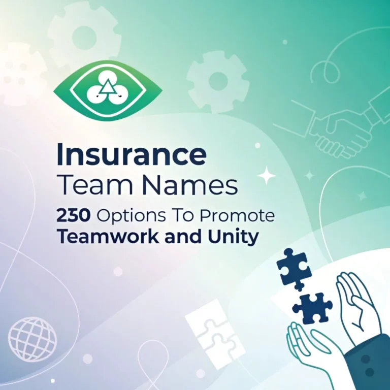 Insurance Team Names: 230 Options to Promote Teamwork and Unity