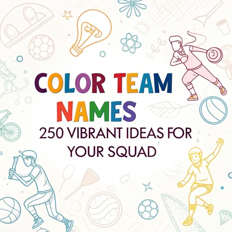 Color Team Names: 250 Vibrant Ideas for Your Squad